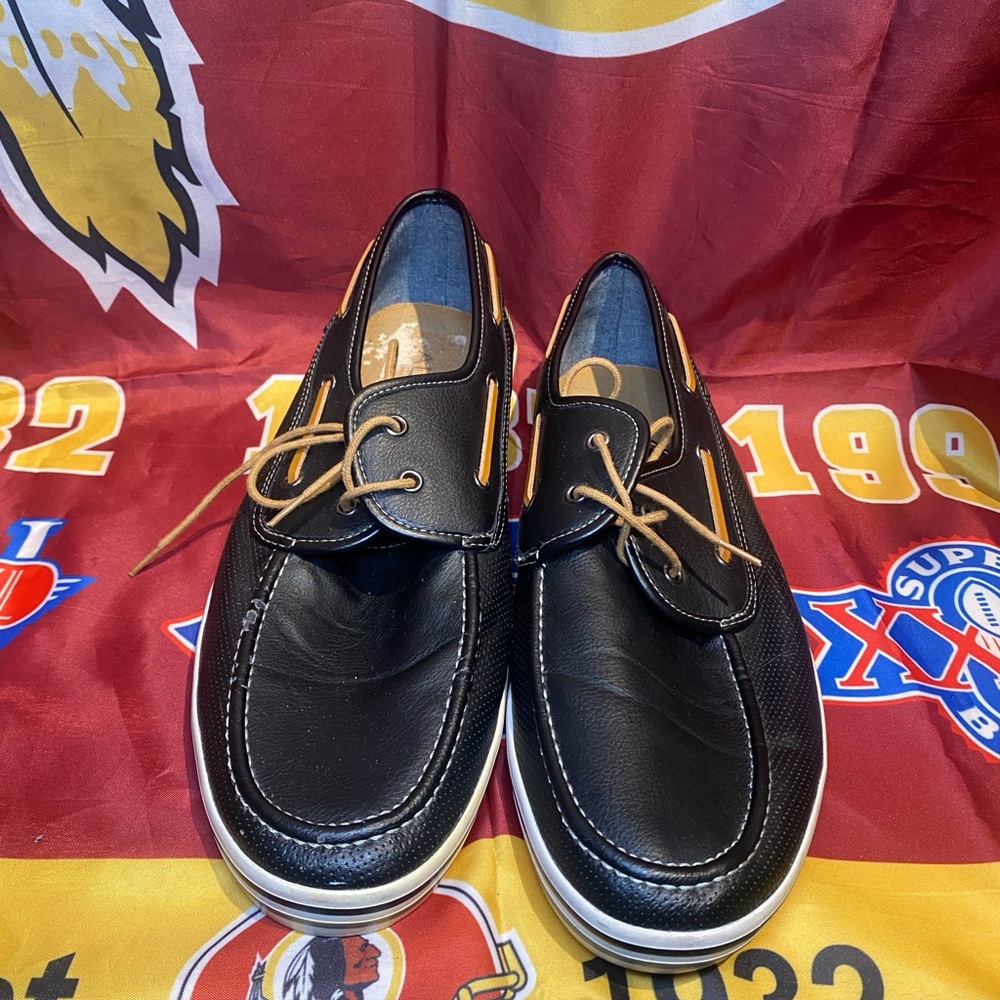 Aldo Black and Tan Boat Shoes